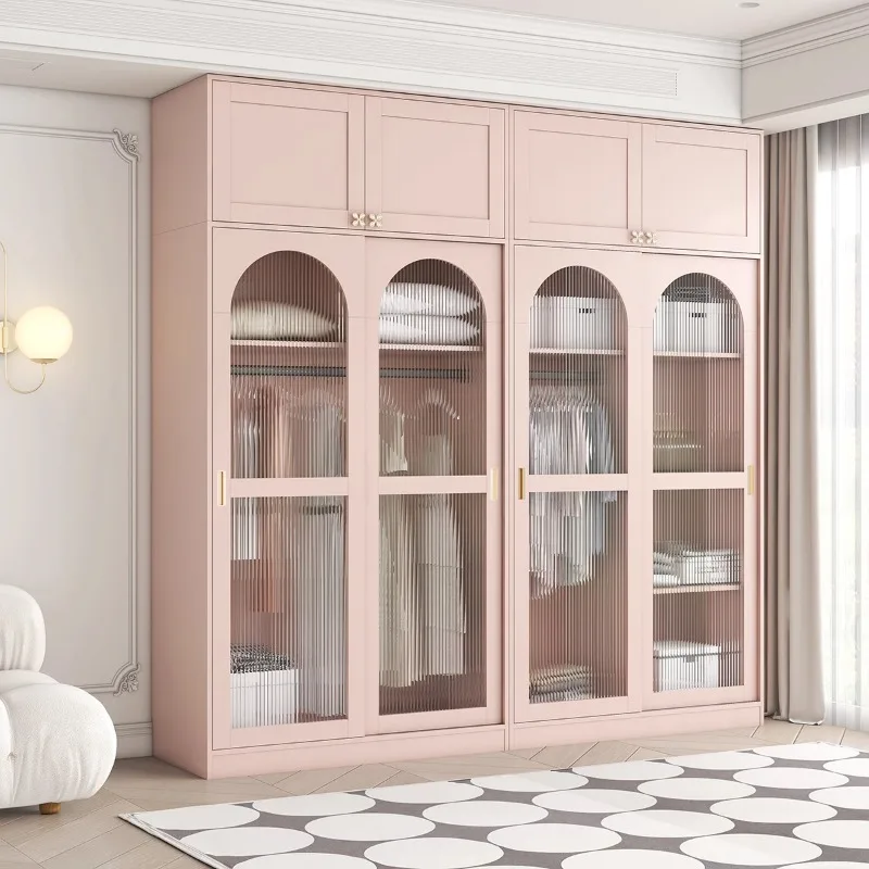 

Sliding door wardrobe bedroom sliding door cloakroom combination glass cabinet household