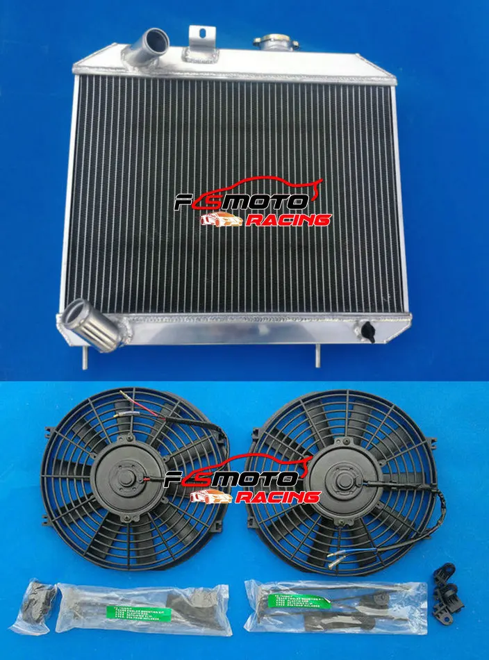 3Row Aluminum  Radiator + Fan For JEEP Willys 1948-1952 1949 1950 1951 48 49 50 51