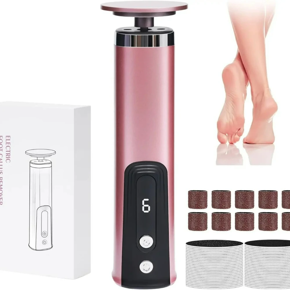 Electric Foot Callus Remover 2 In 1 Nail Foot File Pedicure Tool Rechargeable Wireless Powerful Foot Scrubber Dead Skin Remover