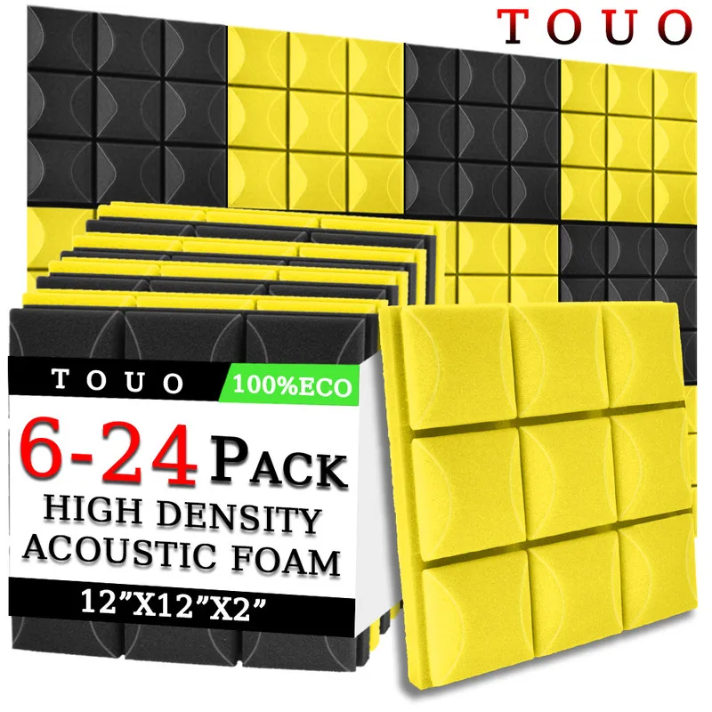 

TOUO Acoustic Foam 6/12/24 Pcs Mushroom High-Density Soundproof Foams Soundproof Wall Panels Music Studio Acoustic Treatment