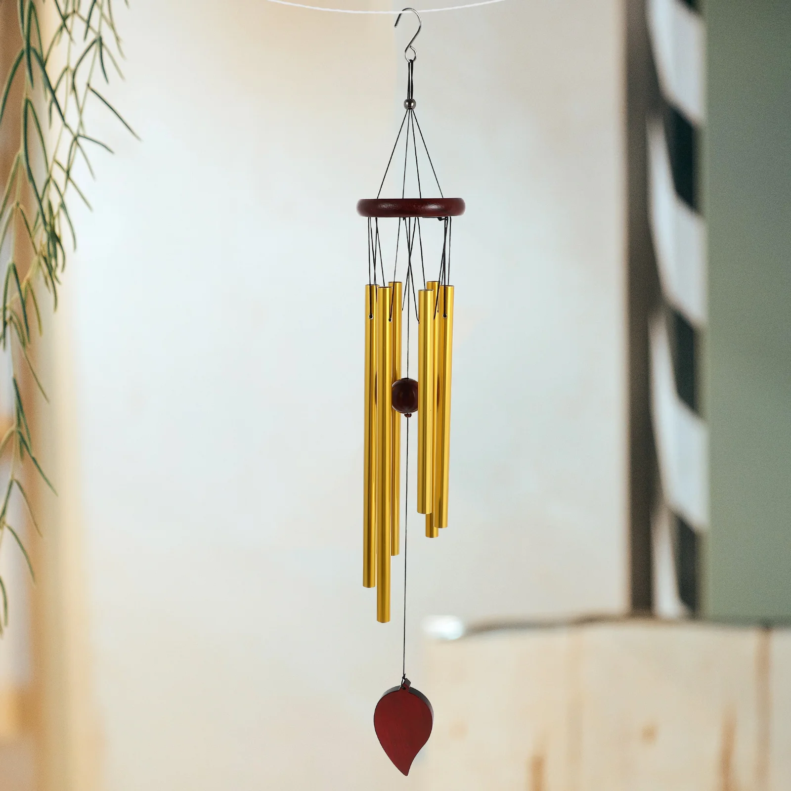 

1Pc Charming Wooden Metal Wind Chime Lovely Wind Bell for Outdoor Decoration