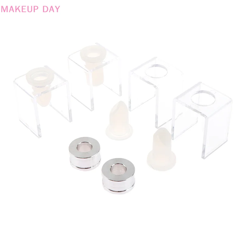 3Pcs/Set Silicone Lipstick Mold Aluminum Ring Mould Holder DIY Silicone Lip Balm Mold Crafts Tools Stand Tube