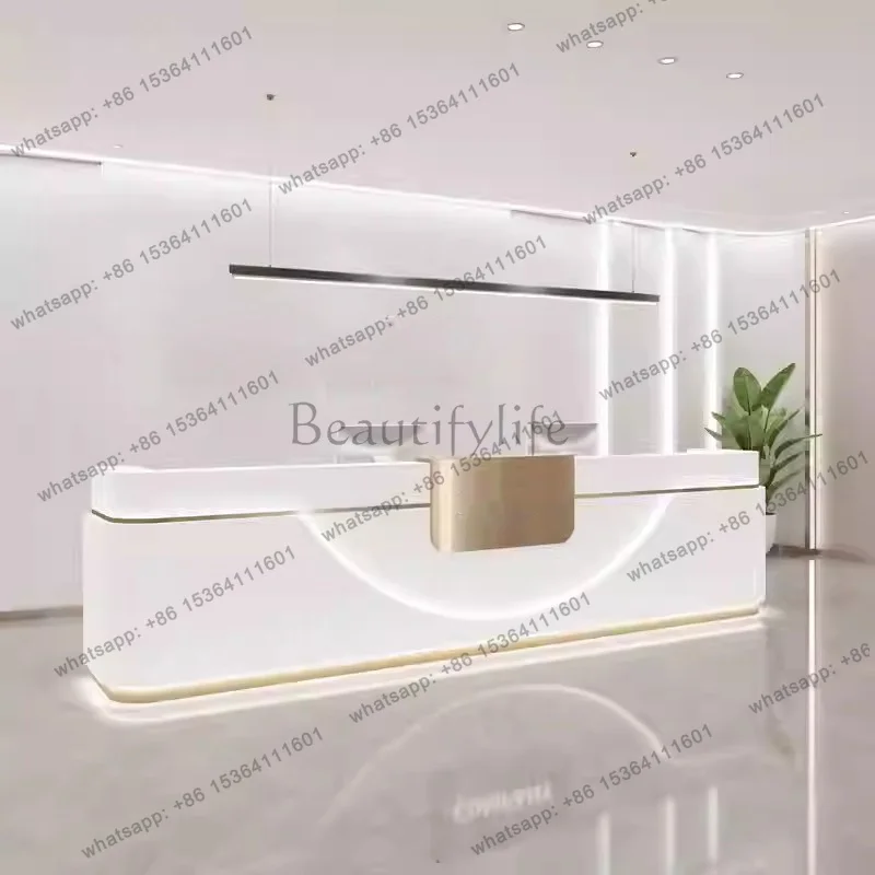 Best Sellers Aesthetic Industrial Reception Desks Hotel Minimalist Reception Desks Company Welcome Mostrador De Tienda Commercia