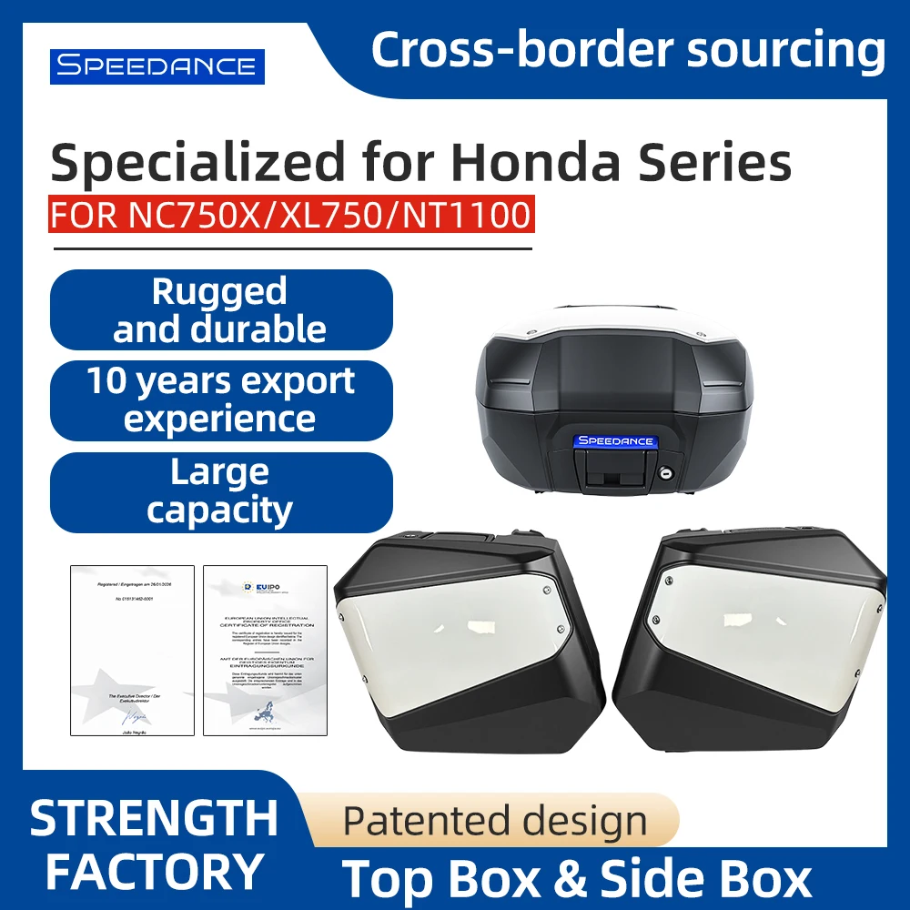 Motorcycle Side Cases & Rear Trunk for Honda XL750 Quick-Release Design Large Capacity Storage for Touring Commutingnce