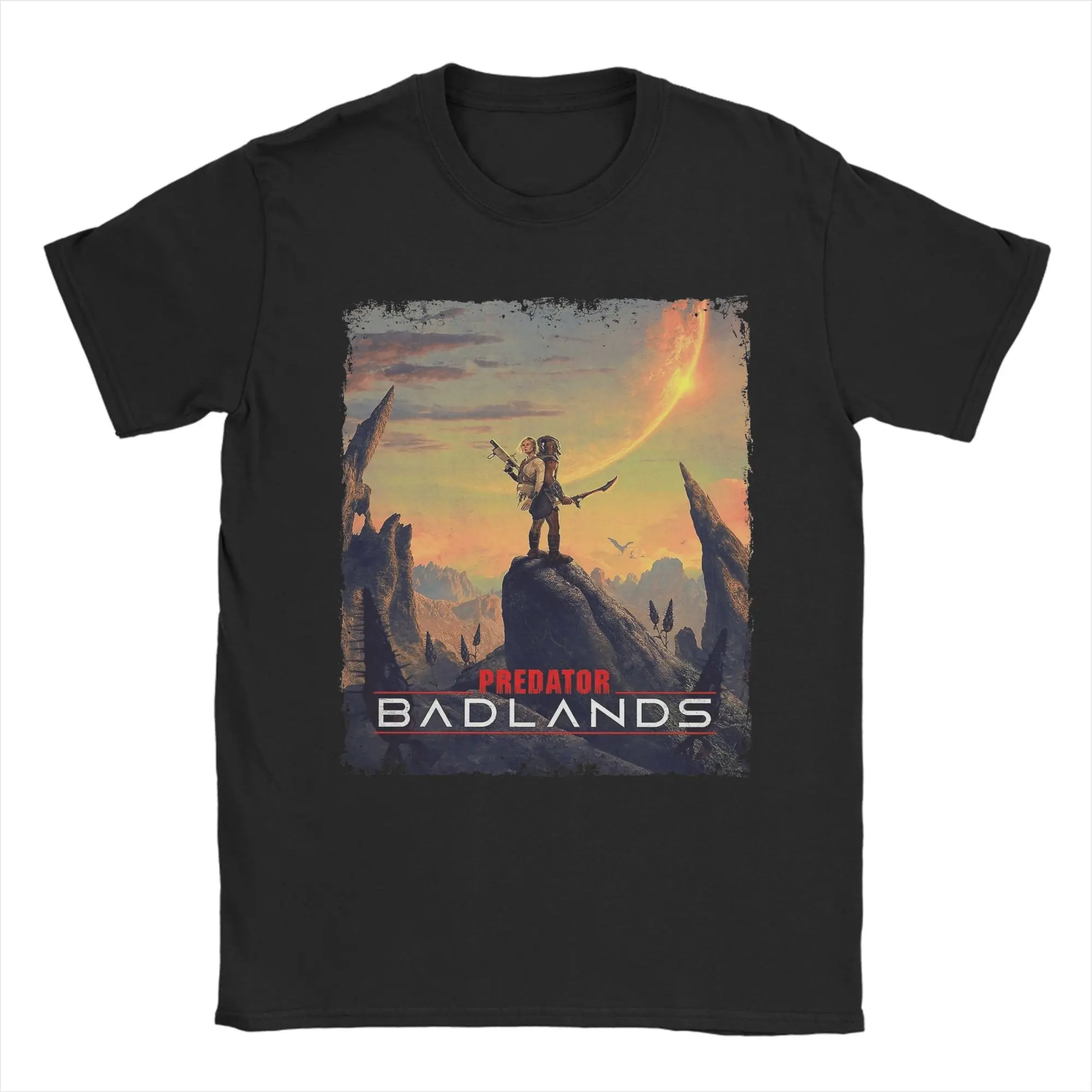 P-Predators Dek Yautja Badlands T-Shirt for Men Warrior Movie Humorous Cotton Tees Crewneck Short Sleeve T Shirt Summer Clothing