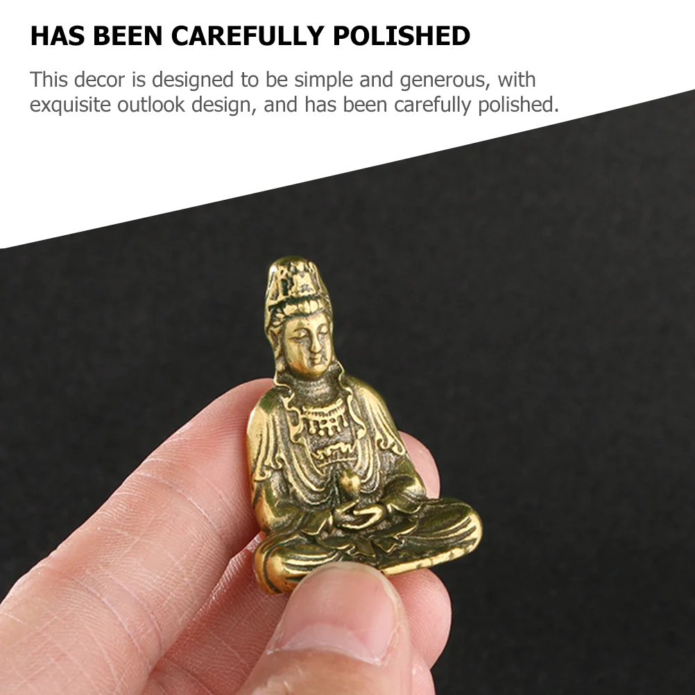 Car Brass Buddha Men and Women Key Holder for Decoration Sculptures Home Mini Avalokitesvara