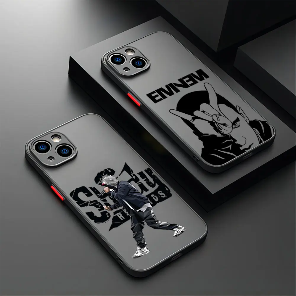 Singer Eminem Rap Hot Phone Case For iPhone 15 14 13 12 11 Mini Pro Max X XR XSMax 7 8 Plus Matte Transparent Back Cover