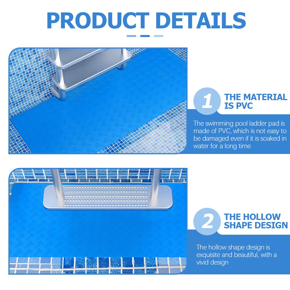 حصيرة سلم بارليكي غير قابلة لحمام السباحة، قوية لحمامات السباحة، سهلة التركيب