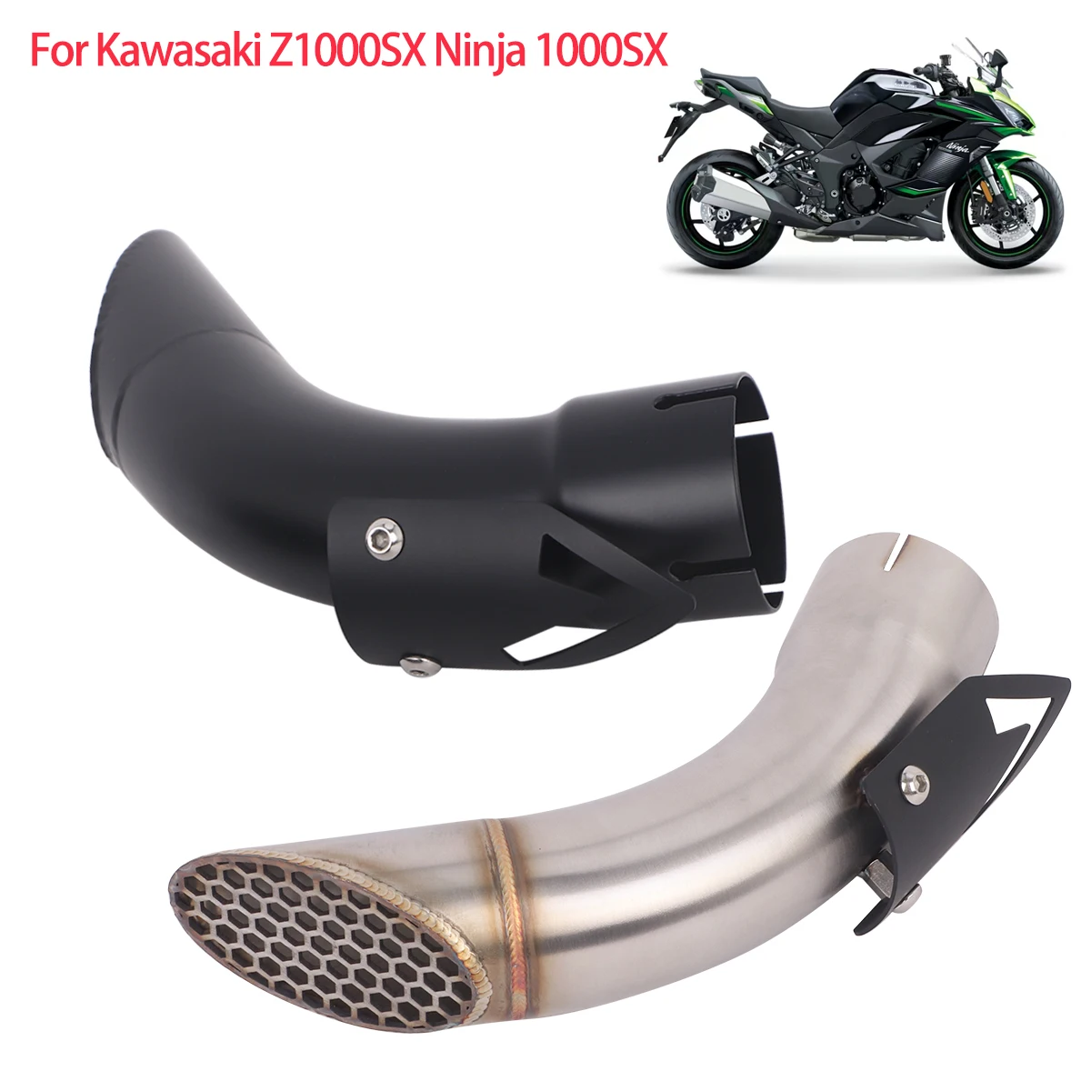 Escape Modify Muffler Pipe Slip on For Kawasaki Ninja 1000SX Z1000SX 2020-2024 Exhaust Mid Link Pipe Ninja 1000SX Exhaust