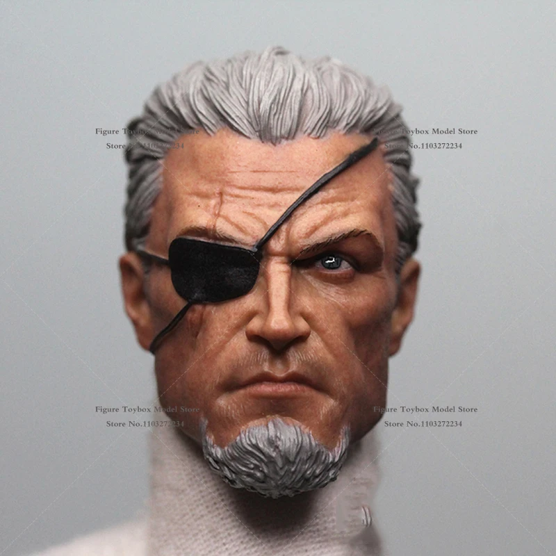 1/6 White Hair One Eye Scar Face Man Head Sculpt Hunter Handsome Sliver Hair Boy Delicate Carving Model Toys For 12