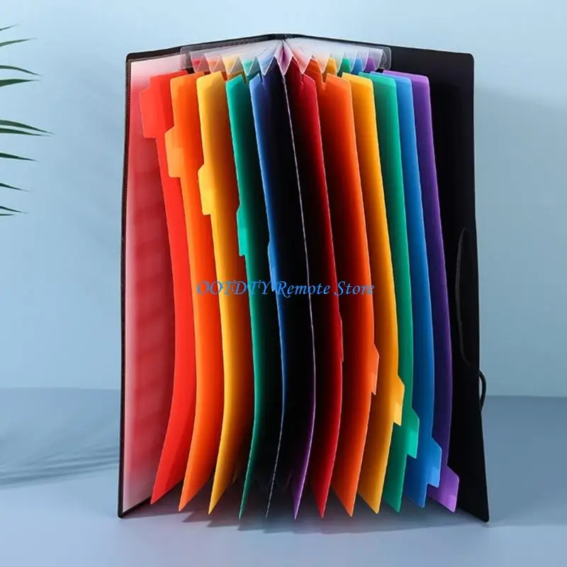 2pcs pasta expansível à prova d'água 12 compartimentos para uso escolar e escritório