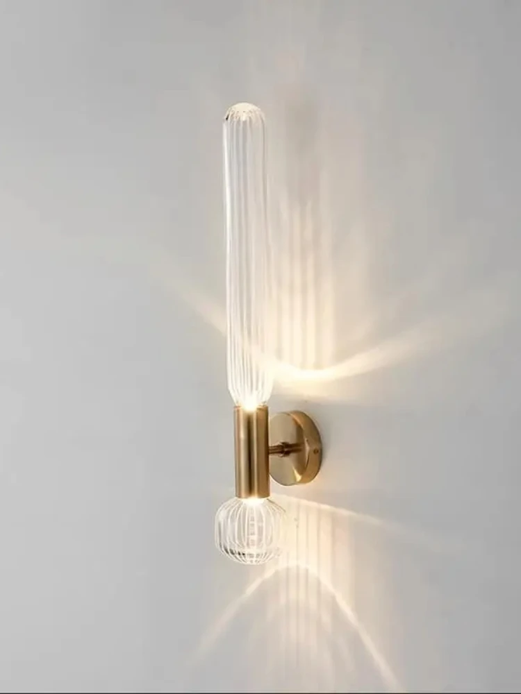 Lampes murales modernes en verre à longue bande, luminaire décoratif d'intérieur pour salon, chambre à coucher, Restaurant, Loft, appliques dorées, lampes de chevet