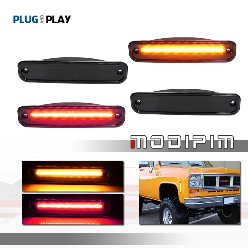 

Car Front Amber/White Rear Red LED Bumper Side Marker Lights For Chevrolet Blazer Pickup Suburban, For GMC Jimmy Pickup Suburban