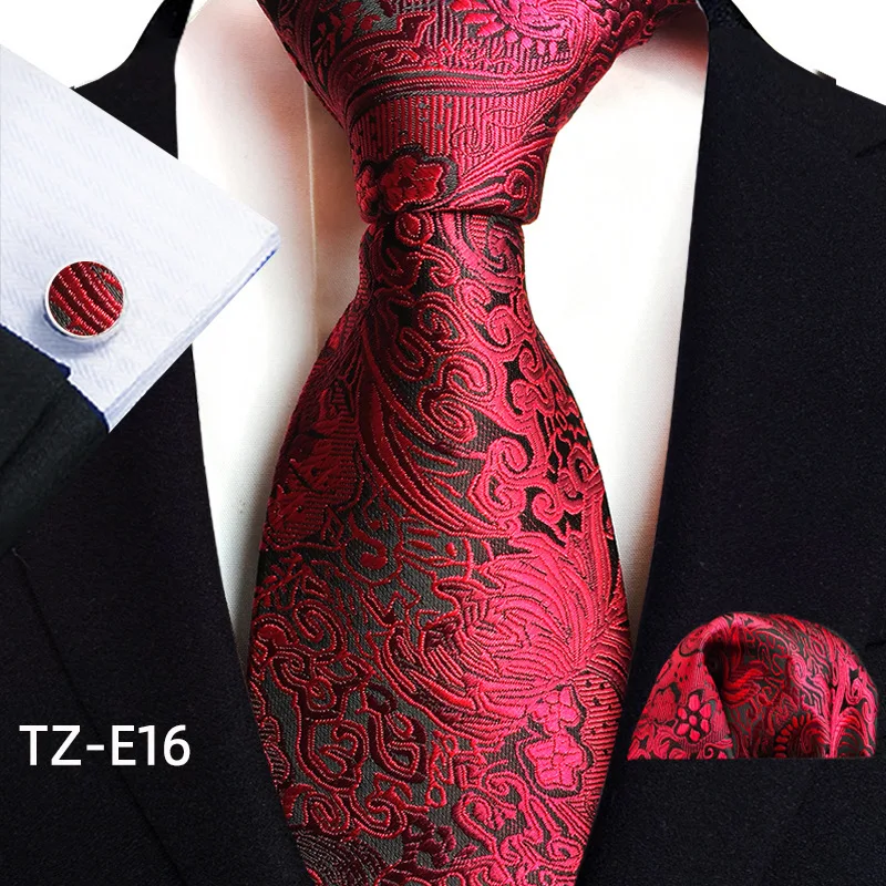 Elegant Striped Black White Tie Set for Men Groom Wedding Necktie Pocket Square Cufflink Accessory Wholesale