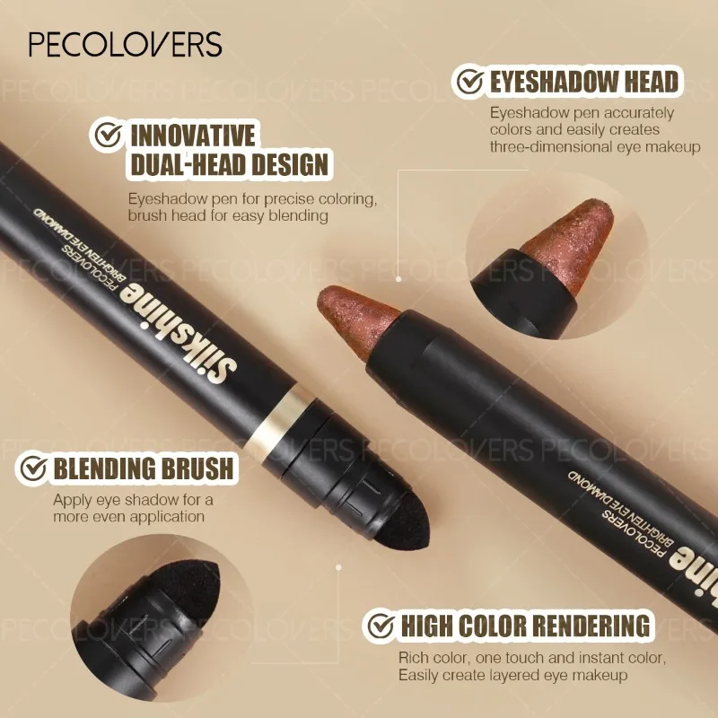 Double-headed Eye Shadow Stick, Eye Highlights, Brightens The Eyes, High Color Rendering, Shining and Charming Eyes