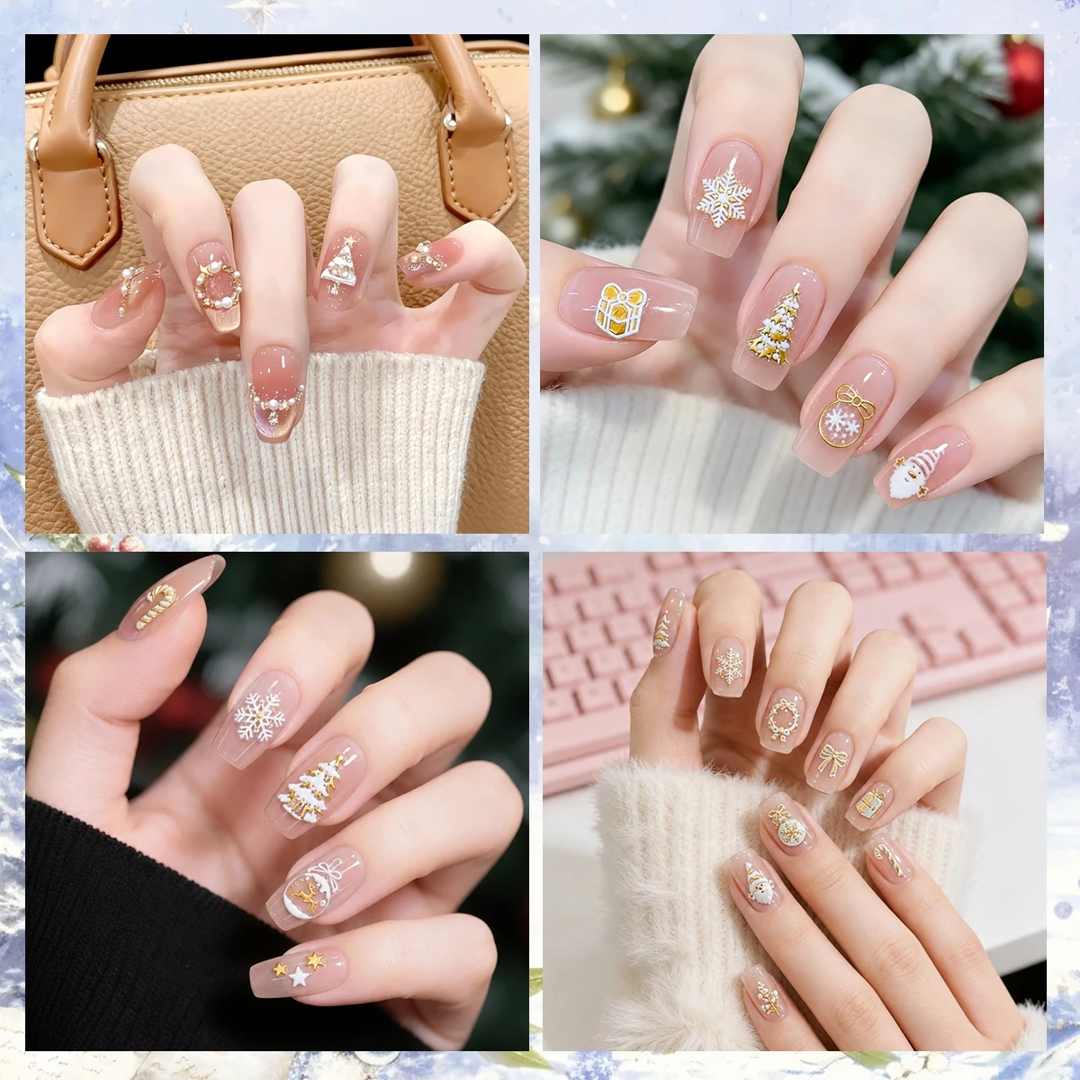 3 to 12 Sheets 5D Gold White X - Nail Art Xmas Tree review and price