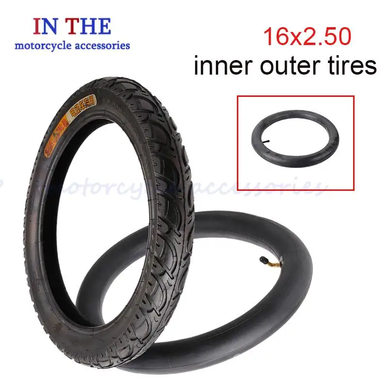 

16-дюймовая шина 16x2,50, внутренняя трубка, внешняя шина, подходит для шин для электрических велосипедов - аксессуары для велосипеда