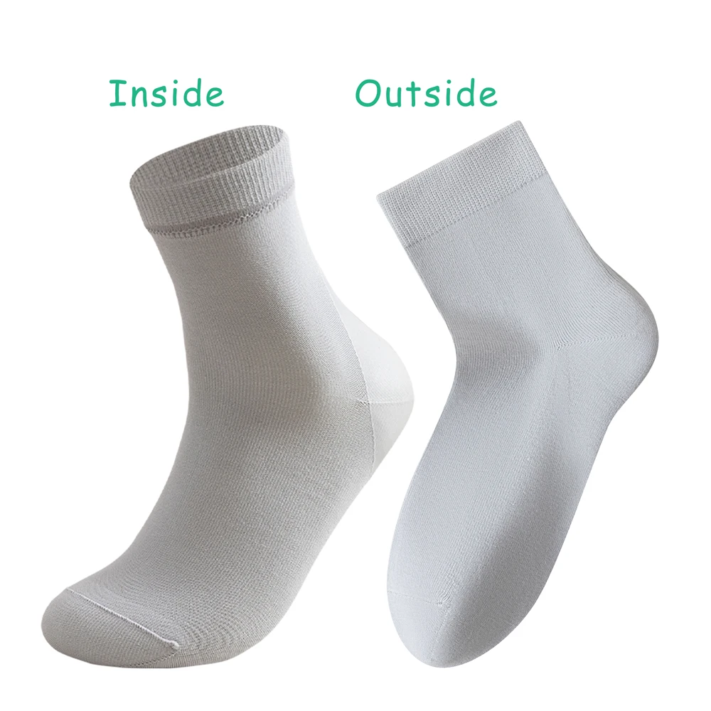 1/3 Paar feuchtigkeitsspendende Socken für Frauen, rissige Fersenbehandlung mit Rosenöl, weichmachende Pflege, Silikongel-Pad, Baumwoll-Crew-Socken – Detail 7
