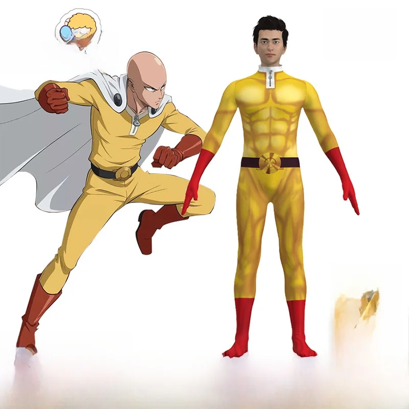 

Костюм для косплея One Punch Man, облегающий комбинезон, наряд для выступлений на Хэллоуин, детская одежда, костюм учителя Цю Ци