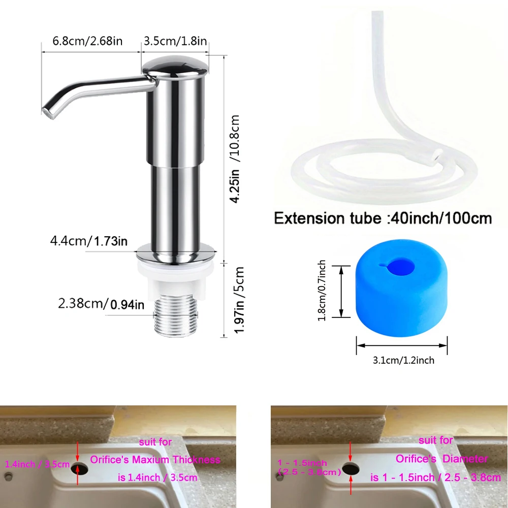 Durable Kitchen Sink Liquid Soap Dispenser With Long Soft Tube Plastic Pump Useful Household Tools