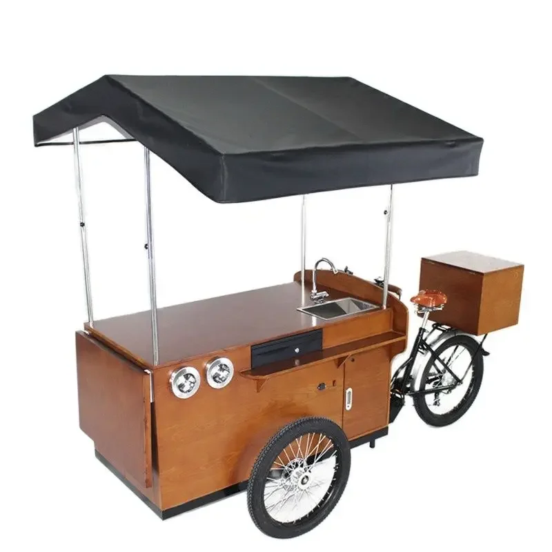 Classic Electric Cargo Bike Adult Tricycle Europe Mobile Food Cart For Sale Coffee Fruit Beer On The Street Display Kiosk