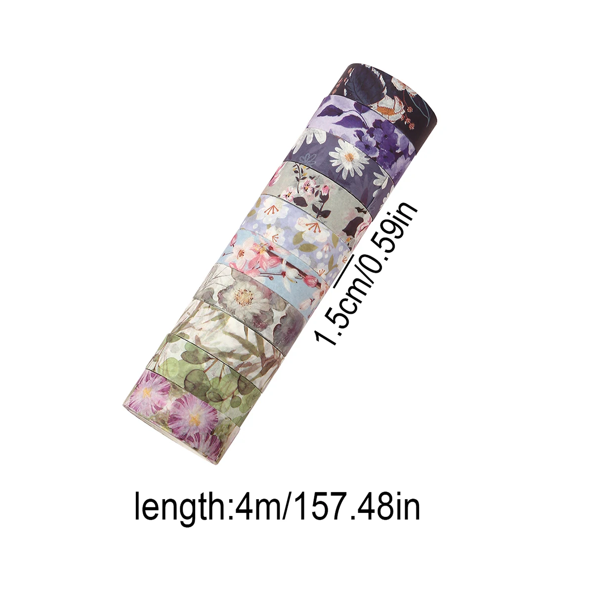 10 rolls of plant and flower pattern sticker tape, suitable for DIY scrapbook decoration, exquisite and fashionable