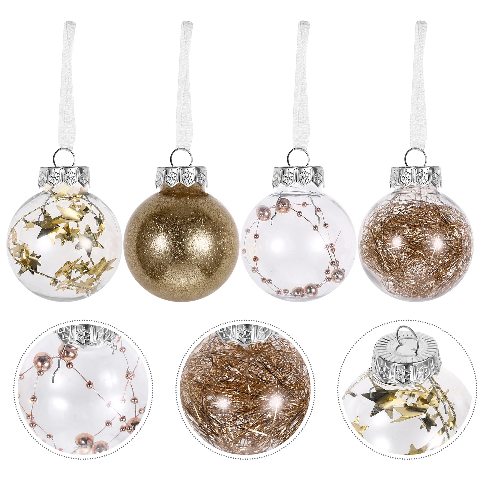 

24 Pcs Christmas Ball Pendant Tree Decorations Plastic Pendants Holiday Hanging