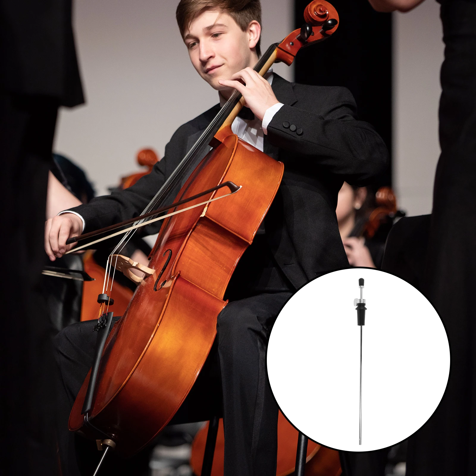 

Adjustable Cello Endpin Spike Protector Metal Tail Rod Durable Support Enhanced Performance Cello Endpin Rest Stabilizer Guard