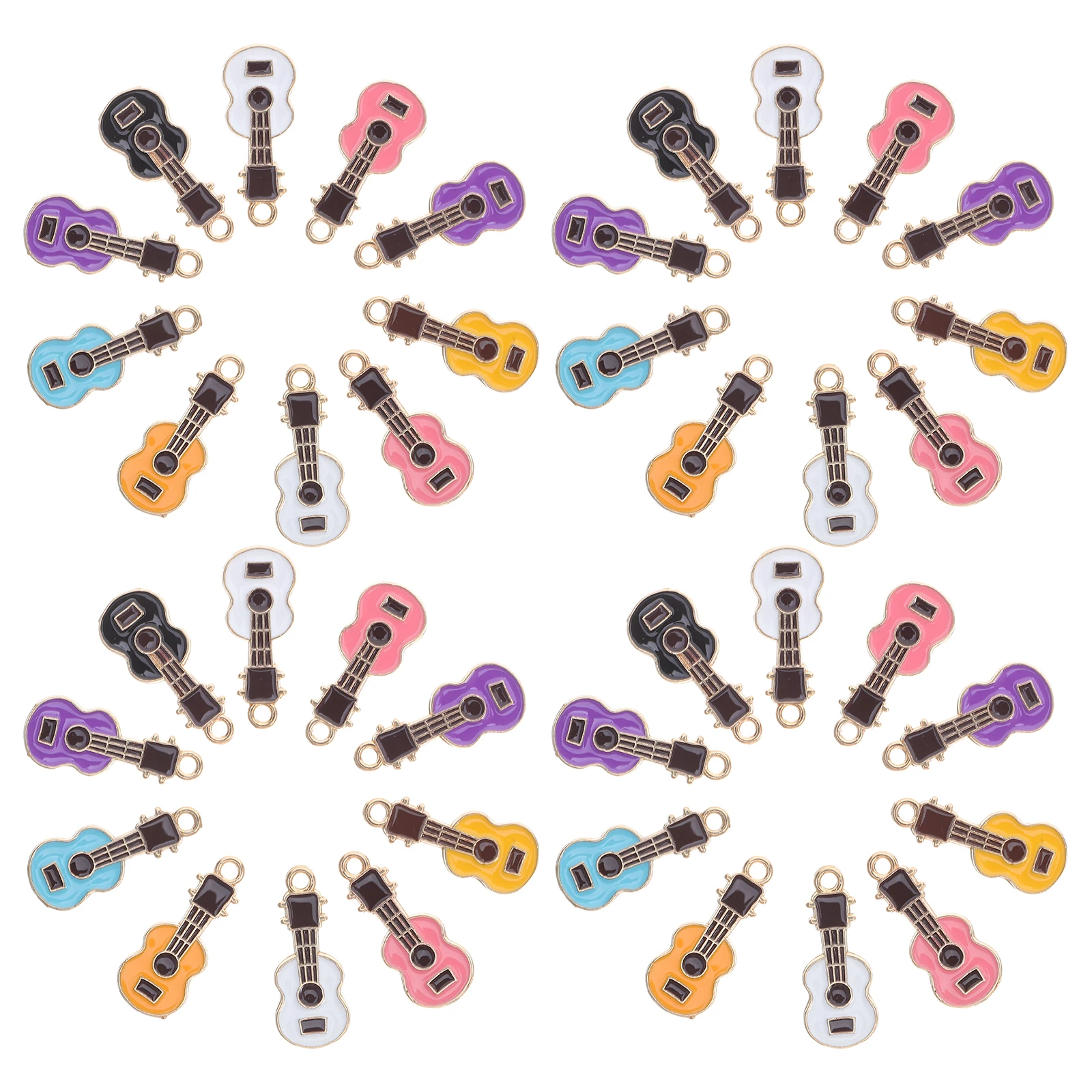 

50 Pcs Handmade Guitar Necklace Charms for Keychain Making Earring Bracelet Jewelry DIY Pendant Bag Decorative
