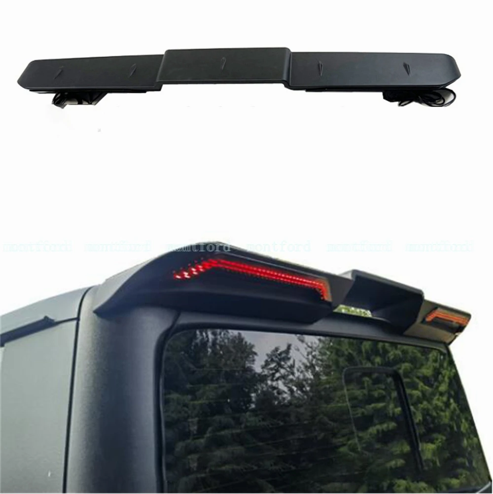 New Design 2020 To Up For Jeep Gladiator JT Rear Led Light Lamp Top Spoiler Trunk Wing Lip Tailgate Trim ABS Matte Black Cover