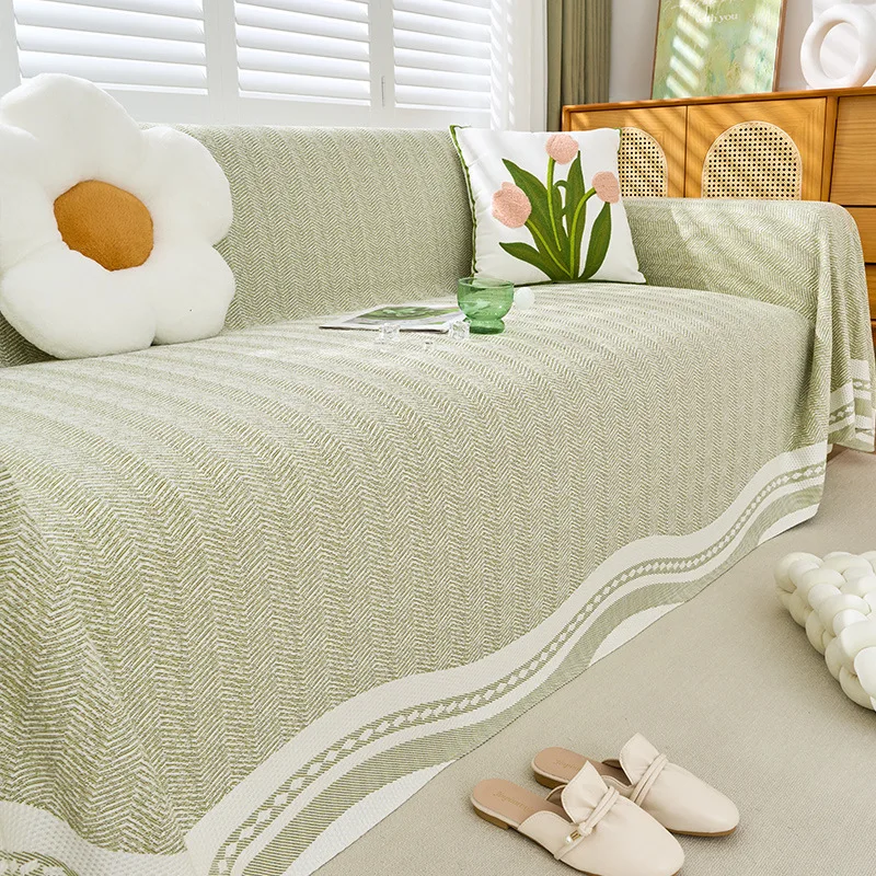Summer Cooling Ice Silk Sofa Towel for Living Room Multifunction Sofa Blanket Protector Cover Universal All Inclusive Cushion