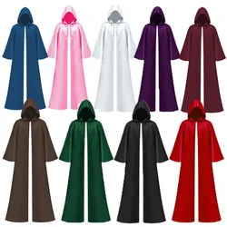 Men Women Tunic Hooded Robe Cloak Knight Cosplay Costume Wizard Vampire Robe Cloak Cape Monk Fancy Halloween