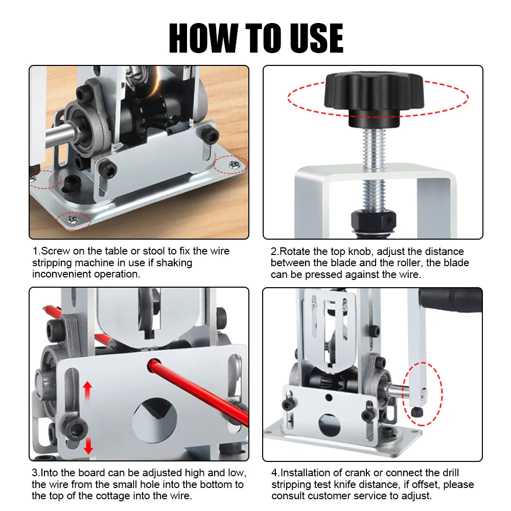 Portable Wire Stripper Manual Wire Stripping Tool 1-25mm Cable Electric Peeling Machine with Hand Crank Hand Electric Drill