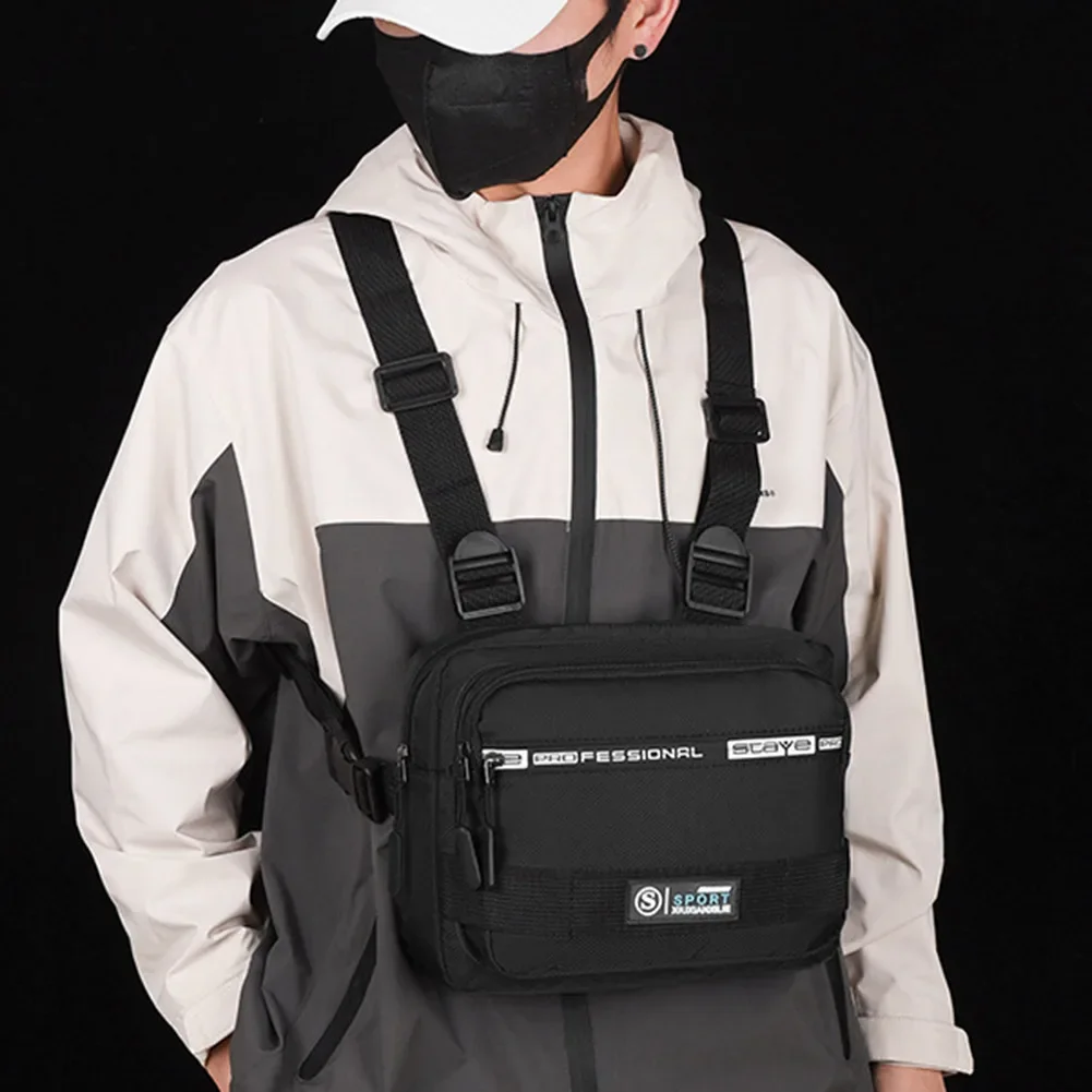 

Men Molle Chest Bag Anti-Theft Oxford Molle Shoulder Vest Bags Adjustable Safe Multifunctional Lightweight for Outdoor Camping