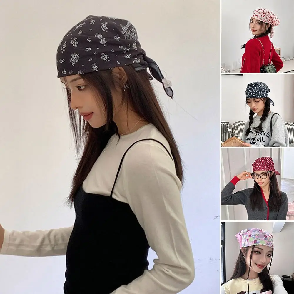 

Fashion 58x58cm Hair Scarf Breathable All-match Silk Scarf Vintage Soft Headband