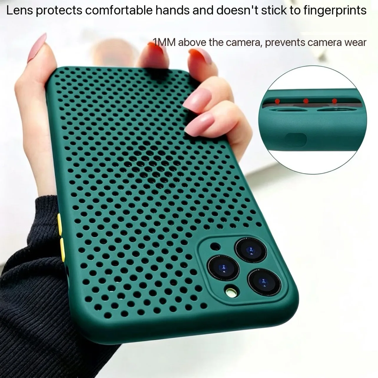 Cooling Heat Dissipation Phone Case For iPhone 17 16 15 14 13 12 11Pro Max Plus 17Air Breathable Liquid silicone soft back cover
