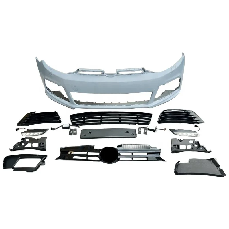 

Передний бампер VW Golf 6 2008-2012 с решеткой для VW Golf 6 R20 GTI Styler Bodykit, автомобильный бампер 2008 2009 2010 2011 2012