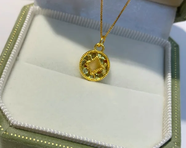 

Кулон из настоящего золота 999 пробы, золотой кулон в виде круга