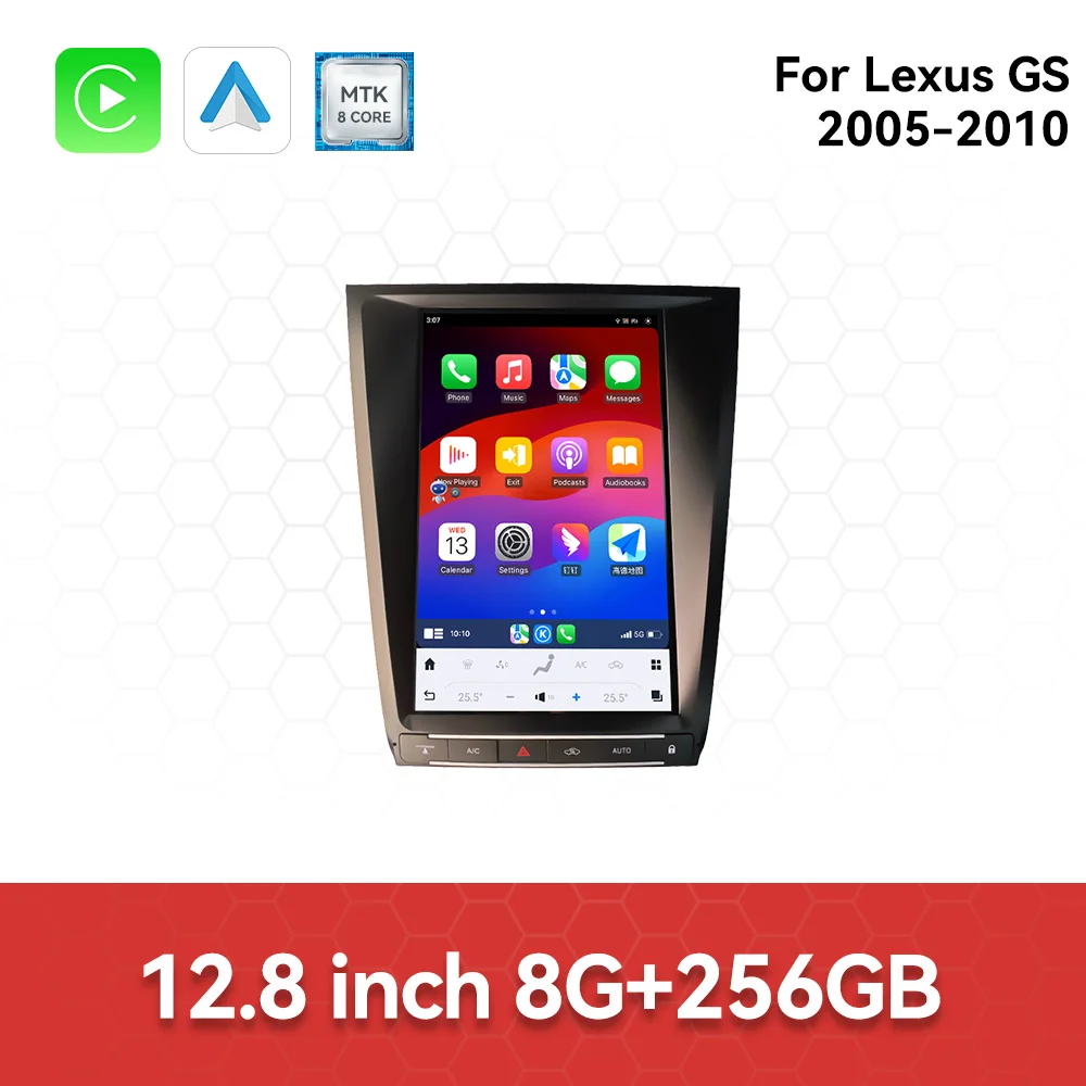 For Lexus GS GS300 GS350 GS400 GS430 GS460 2004 - 2011 Android 13 Carplay Radio Player Car GPS Navigation Stereo Head Unit