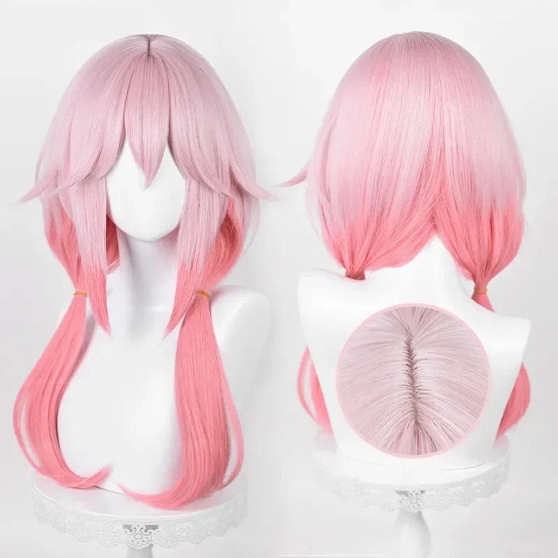 Anime Guilty Crown Peruca Cosplay, Yuzuriha Inori, Resistente ao calor, Cabelo sintético, Gradação Rosa, Acessórios de festa de Halloween, Adereços