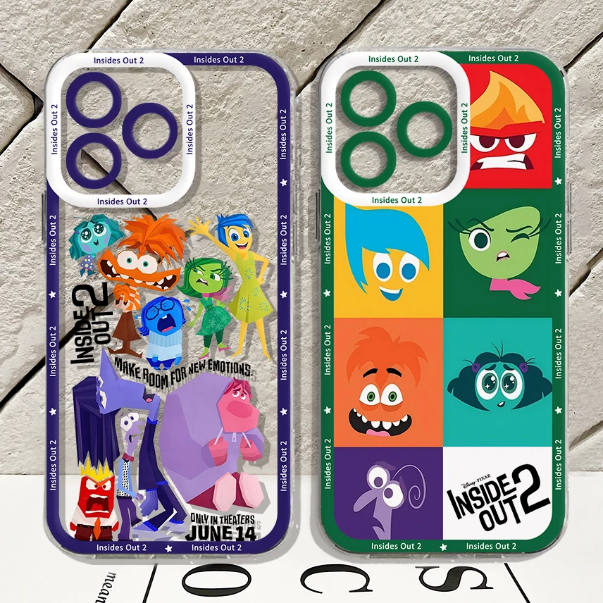 Cartoon Disney Insides Out 2 Clear Case For Samsung A73 A72 A71 A55 A52 A51 A50 A35 A33 A32 A31 A30 A24 A23 A22 A13 5G Cover