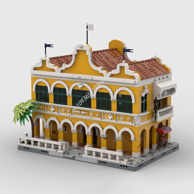 4838 قطعة MOC بورتو سانتا ماريا الجمارك نموذج منزل بناء هدايا عيد الميلاد كتل تجميع لتقوم بها بنفسك ألعاب إبداعية فكرة الطوب الاطفال #4