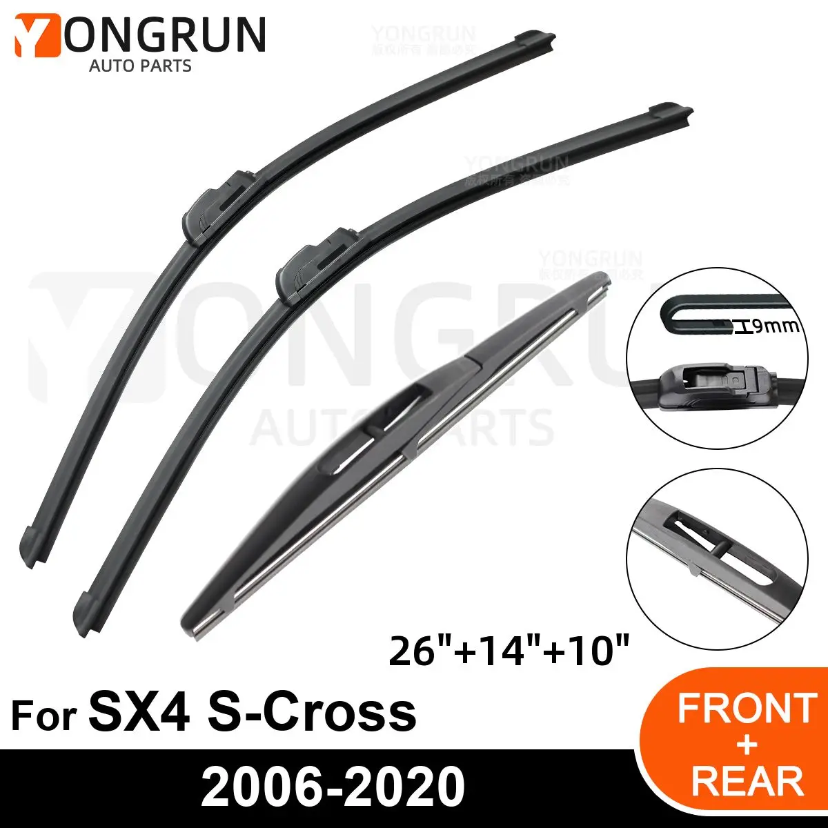 Car Windshield Windscreen Front Rear Wiper Blade Rubber Accessories For SUZUKI SX4 S-Cross 26