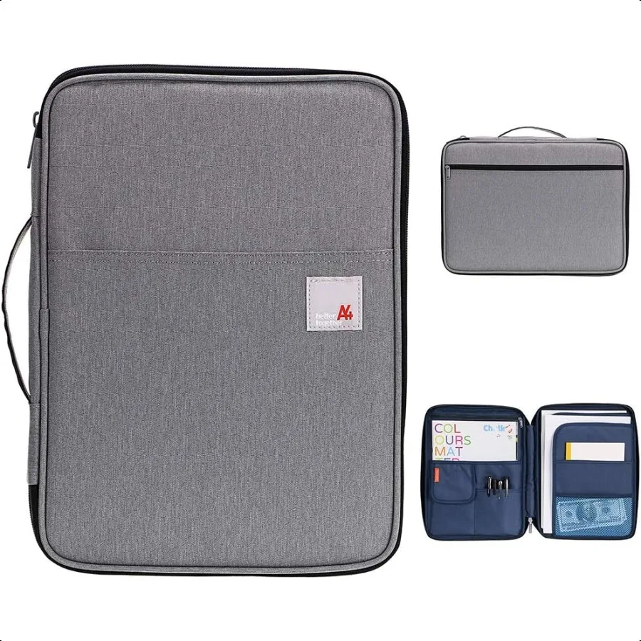 

New Universal A4 Document Bags Portfolio Organizer Waterproof Travel Gear Organizer Zipper Case Document File Bag for Ipads Not
