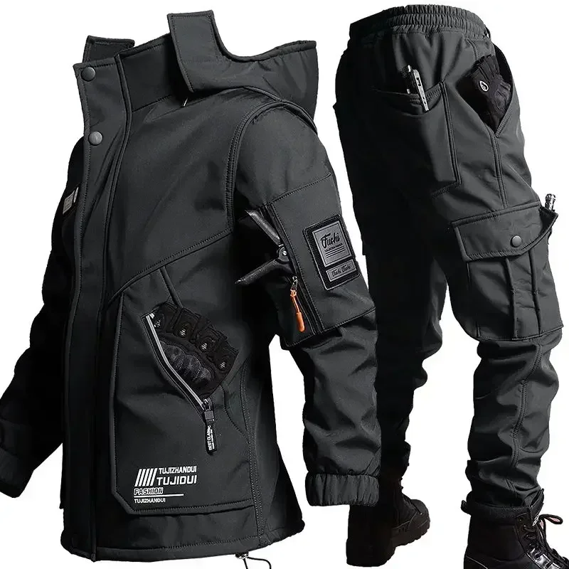 Immagine 4: Giacca da Moto per Uomo 2026 con Set da Allenamento in Velluto per Autunno e Inverno, Antiusura, Impermeabile, Resistente al Freddo, Regalo per le Vacanze
