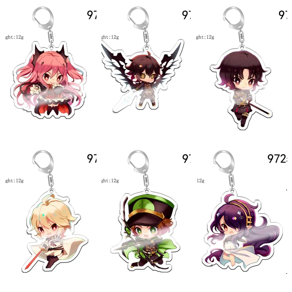 Anime Seraph Of The End Acrylic Keychain Yuichiro Hyakuya Hiiragi Shinoa Cosplay Costume Pendant Props Keyring Xmas Gift