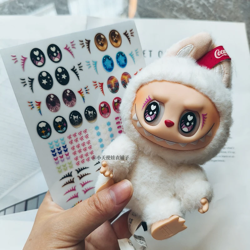 

For/cloth Labubu Eyelash Stickers Diy Double Layered Eyeball Built In Eyes Stickers Labubu Doll Material Pack