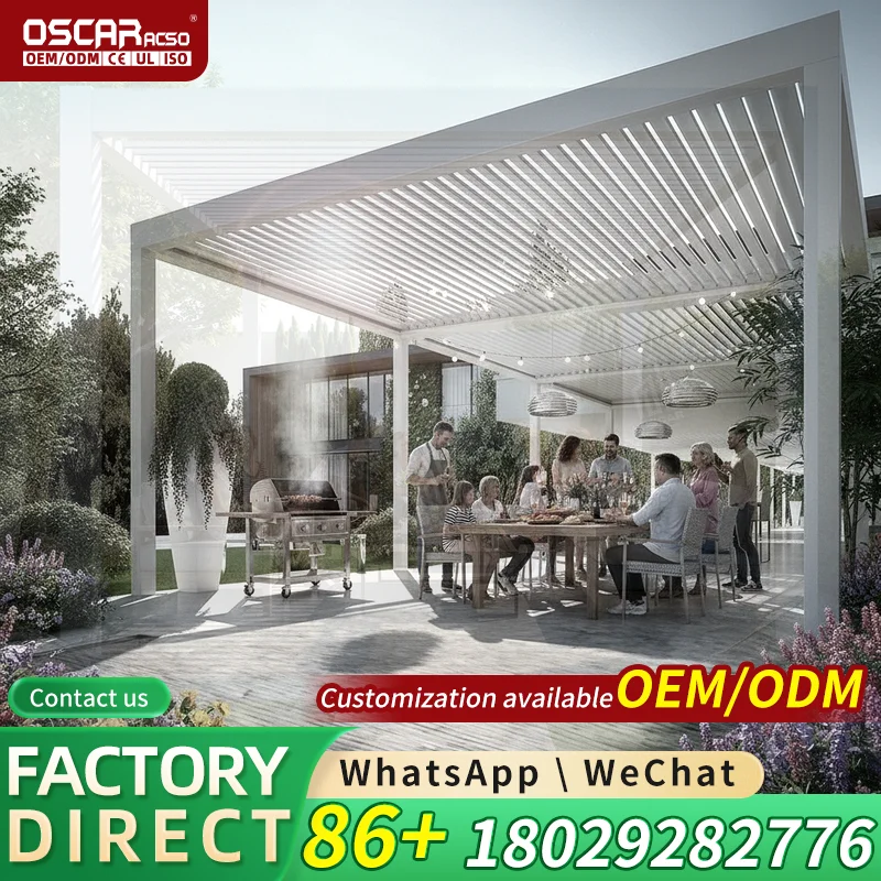 Direct Factory Waterproof Aluminium Outdoor Pergola Pavilion Gazebo Garden Buildings Designed for Patio Deck Yard pergola