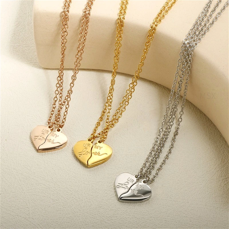 Magnetic Couple Matching Necklaces - Cienki naszyjnik ze stali nierdzewnej z