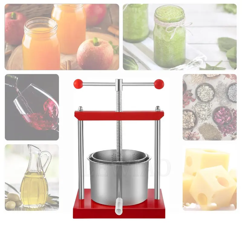 

2L/3L Kitchen Juicer Extractor Stainless Steel Household Manual Squeezer Cheese Tincture Herb Fruit Wine Olive Press Machine